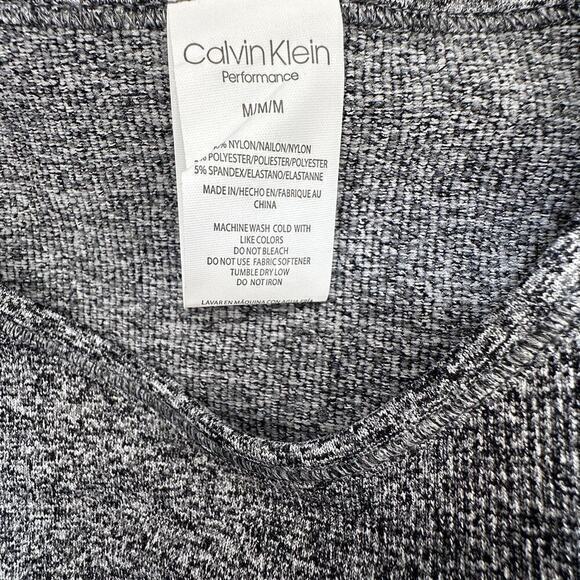 Calvin Klein Performance Women's Ribbed Crop Top, Gray  Heather,  size Medium - Picture 7 of 7